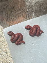 Load image into Gallery viewer, Red Jasper Mini Snake Carving
