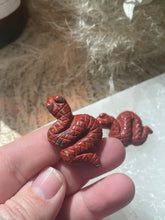 Load image into Gallery viewer, Red Jasper Mini Snake Carving

