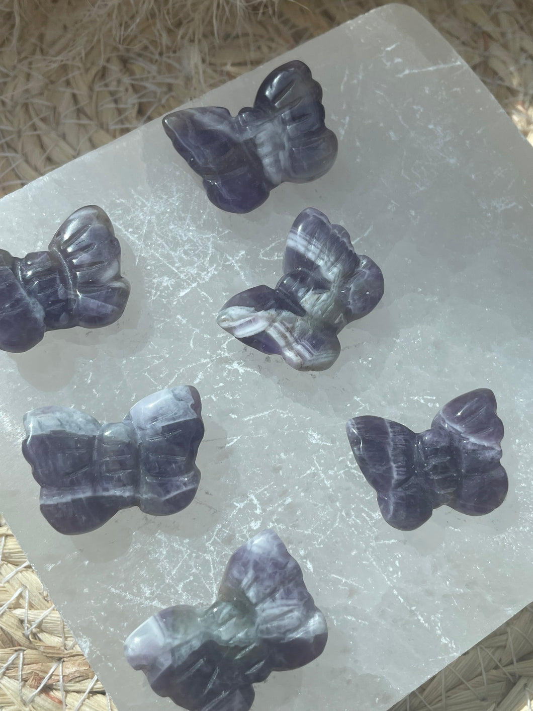 Chevron Amethyst Mini Butterfly Carving