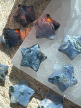Load image into Gallery viewer, Blue Moss Agate Star Carving
