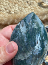 Load image into Gallery viewer, Moss Agate Flame Carving
