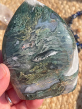 Load image into Gallery viewer, Moss Agate Flame Carving
