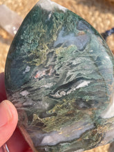 Load image into Gallery viewer, Moss Agate Flame Carving
