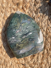 Load image into Gallery viewer, Moss Agate Flame Carving
