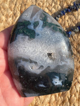 Load image into Gallery viewer, Moss Agate Flame Carving
