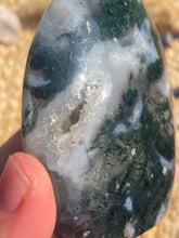 Load image into Gallery viewer, Moss Agate Flame Carving
