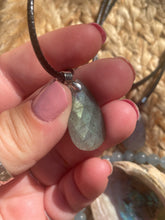 Load image into Gallery viewer, Labradorite Faceted Tear Drop Necklace
