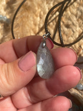 Load image into Gallery viewer, Labradorite Faceted Tear Drop Necklace
