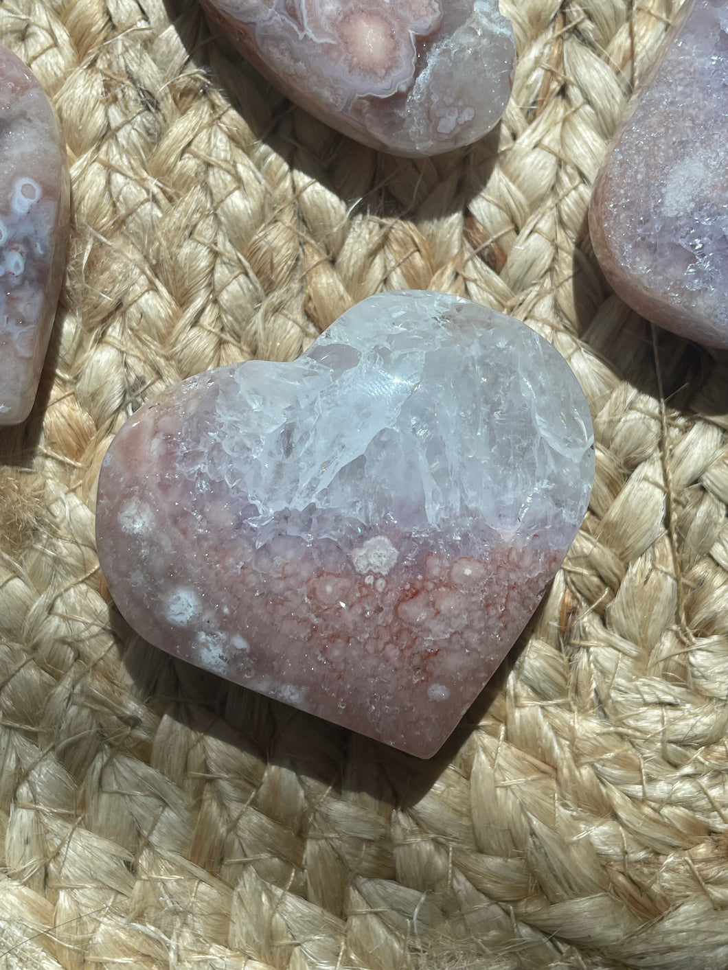 Pink Amethyst Heart Carving