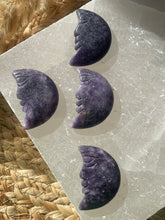 Load image into Gallery viewer, Lepidolite Moon Face Carving
