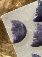 Load image into Gallery viewer, Lepidolite Moon Face Carving
