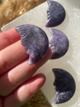 Load image into Gallery viewer, Lepidolite Moon Face Carving

