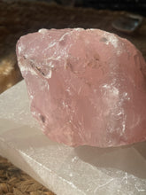 Load image into Gallery viewer, Raw Rose Quartz Statemet Piece

