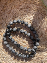 Load image into Gallery viewer, Snowflake Obsidian Bracelet
