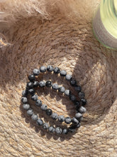 Load image into Gallery viewer, Snowflake Obsidian Bracelet
