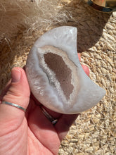Load image into Gallery viewer, Agate Druzy Moon Carving
