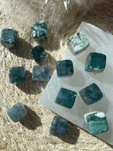 Load image into Gallery viewer, Moss Agate Cubed Tumble Stone
