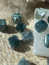 Load image into Gallery viewer, Moss Agate Cubed Tumble Stone
