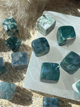 Load image into Gallery viewer, Moss Agate Cubed Tumble Stone
