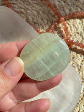 Load image into Gallery viewer, Pistachio Calcite Smoothie Palm Stone
