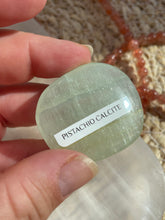 Load image into Gallery viewer, Pistachio Calcite Smoothie Palm Stone
