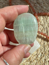 Load image into Gallery viewer, Pistachio Calcite Smoothie Palm Stone
