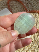 Load image into Gallery viewer, Pistachio Calcite Smoothie Palm Stone
