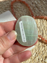 Load image into Gallery viewer, Pistachio Calcite Smoothie Palm Stone
