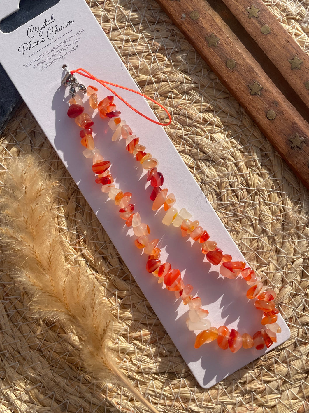 Red Agate Phone Key Charm