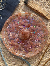 Load image into Gallery viewer, Peach Moonstone X Sunstone Crystal Chip Resin Incense Holder

