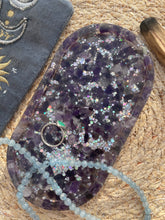 Load image into Gallery viewer, Amethyst Crystal Chip Resin Display Trinket Dish
