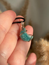 Load image into Gallery viewer, Amazonite Moon Wire Wrapped Necklace
