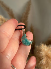 Load image into Gallery viewer, Amazonite Moon Wire Wrapped Necklace
