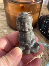 Load image into Gallery viewer, Silver Sheen Obsidian Buddha Carving
