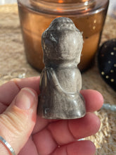 Load image into Gallery viewer, Silver Sheen Obsidian Buddha Carving
