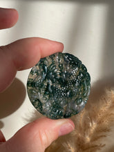 Load image into Gallery viewer, Moss Agate Dragon Carving Pendant
