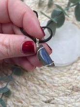 Load image into Gallery viewer, Labradorite Moon Wire Wrapped Necklace
