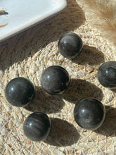 Load image into Gallery viewer, Silver Sheen Obsidian Mini Sphere
