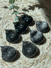 Load image into Gallery viewer, Silver Sheen Obsidian Cat Carving
