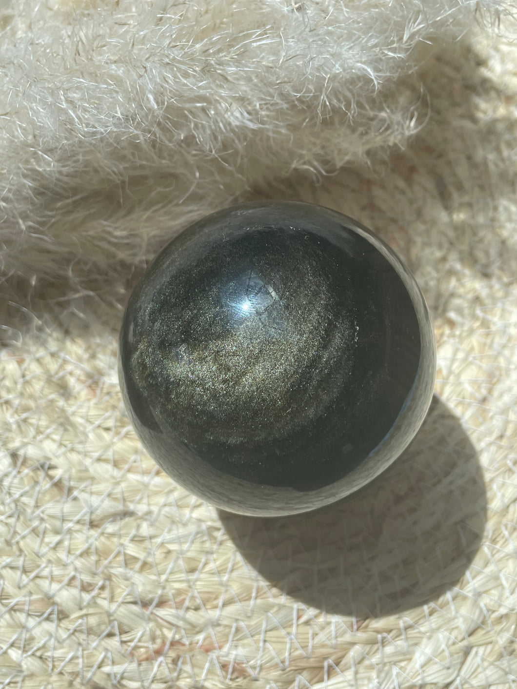 Golden Sheen Obsidian Sphere