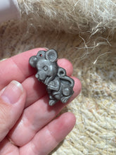 Load image into Gallery viewer, Silver Sheen Obsidian Drilled Mouse Carving
