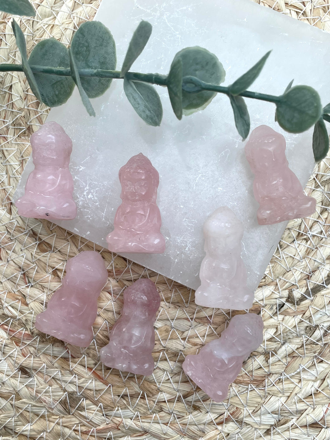 Rose Quartz Mini Buddha Carving