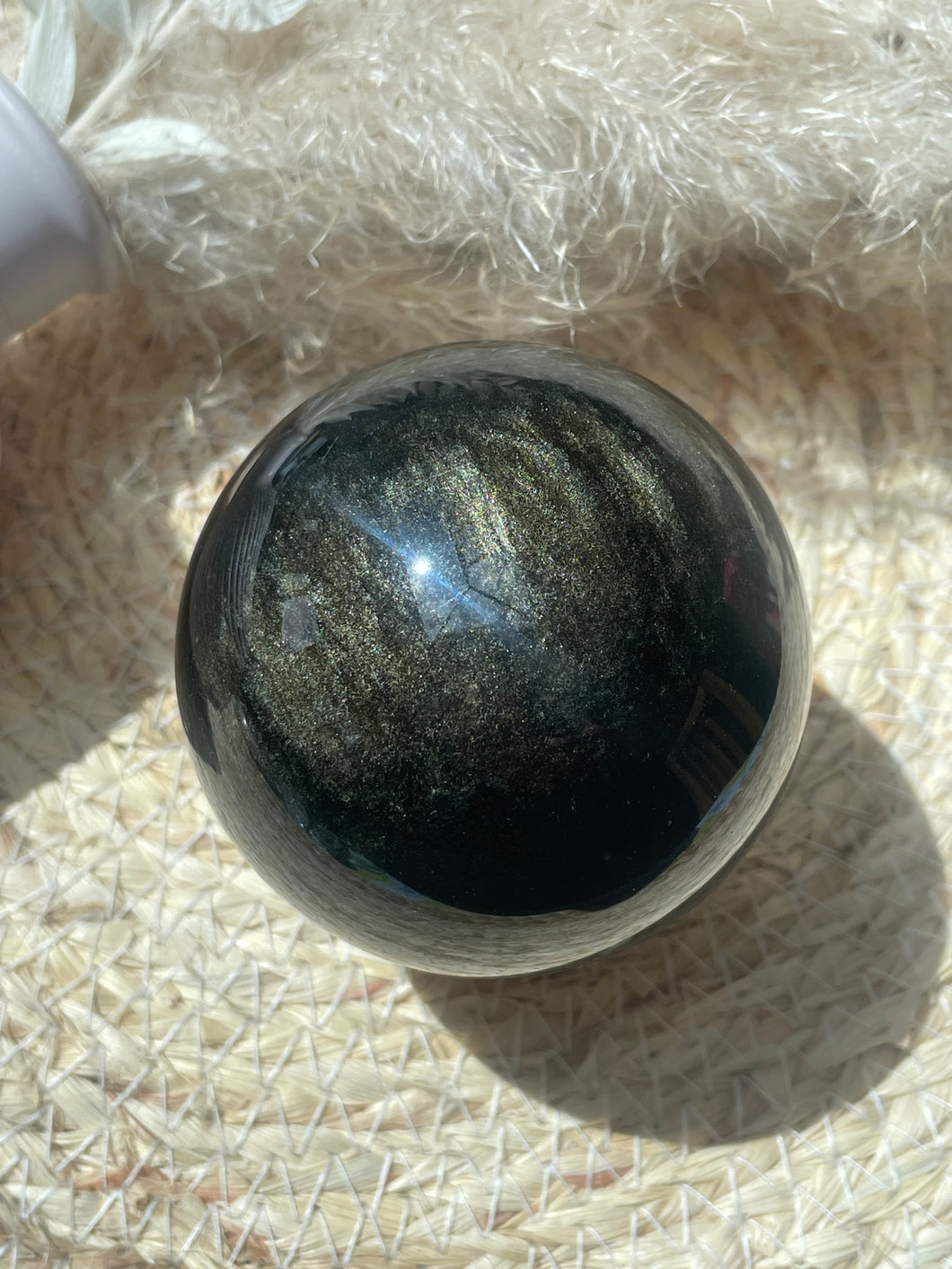 Golden Sheen Obsidian Sphere