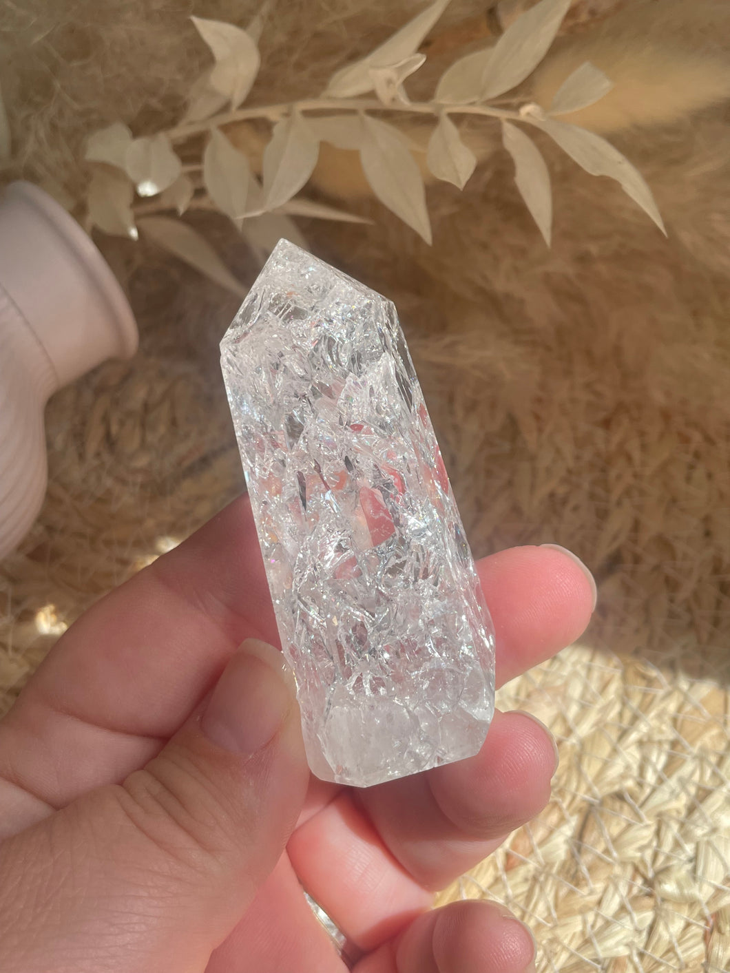 Fire and Ice / Crackle Quartz Tower