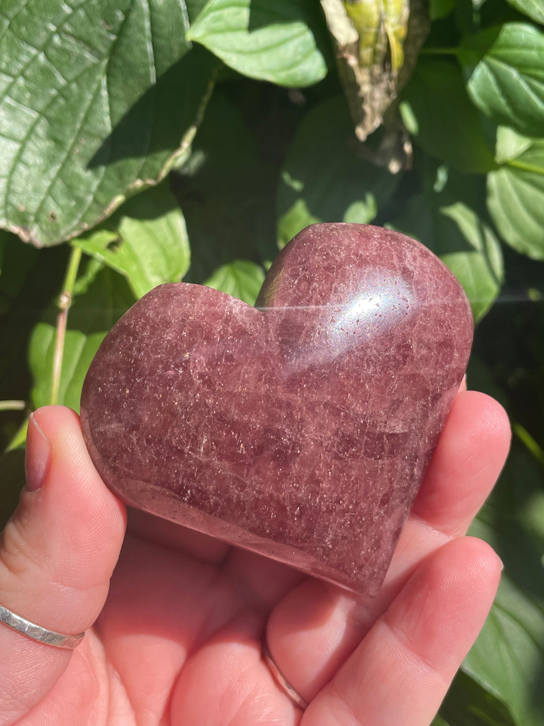 Strawberry Quartz Heart Carving