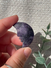 Load image into Gallery viewer, Lepidolite Mini Moon Carving
