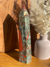 Load image into Gallery viewer, African Blood Stone Tower With Pyrite
