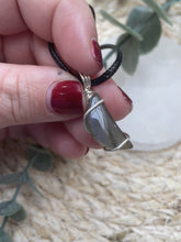 Load and play video in Gallery viewer, Labradorite Moon Wire Wrapped Necklace
