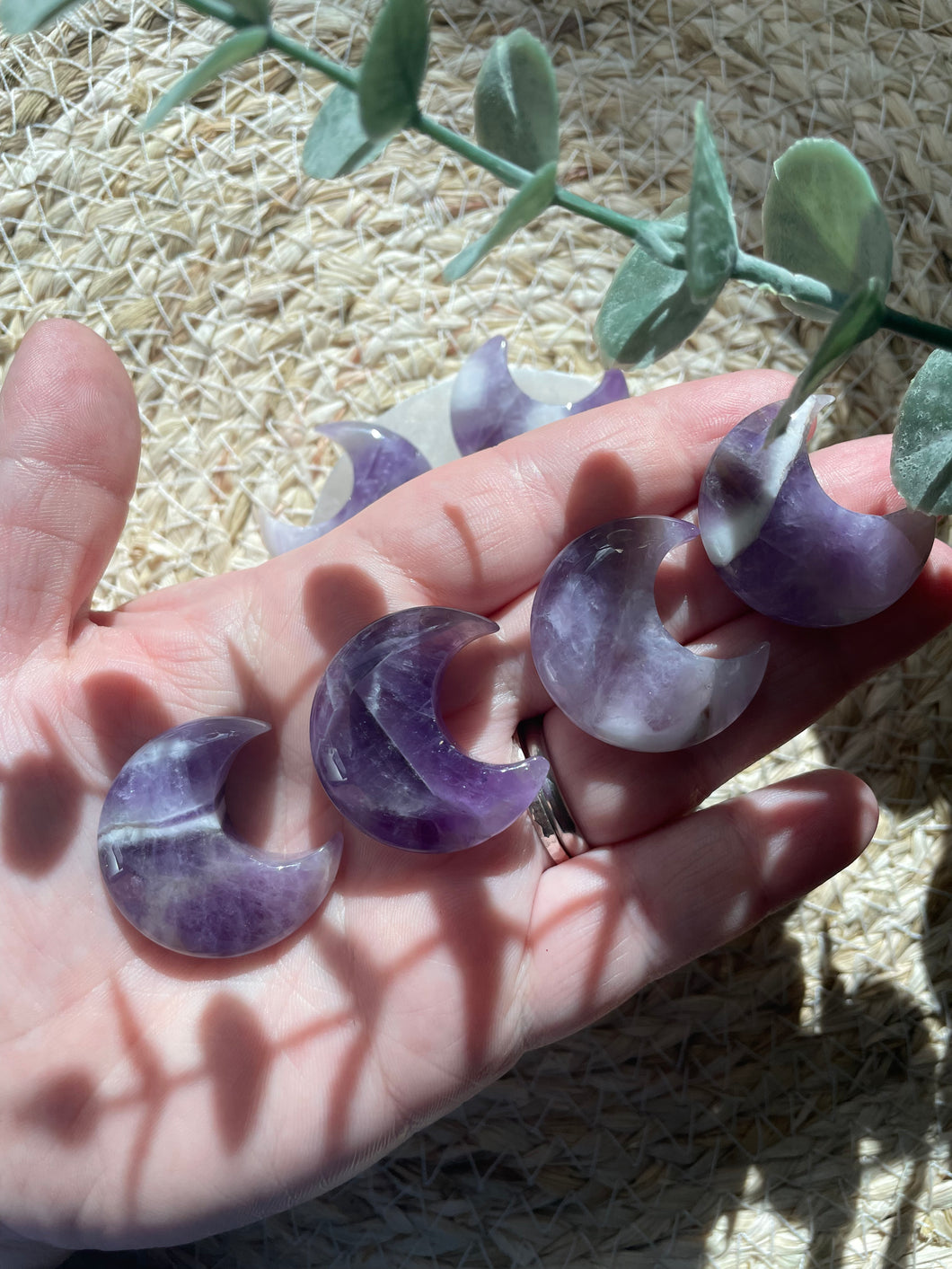 Dream Chevron Amethyst Moon Carving