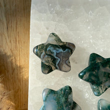 Load image into Gallery viewer, Moss Agate Star Carving
